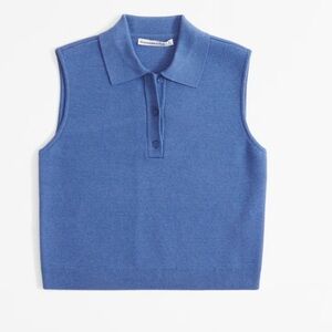 Blue Sleeveless Polo Top